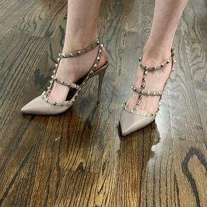 Valentino Rockstud Ankle Strap Pump 100mm